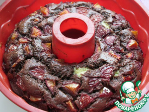Творожно-шоколадный кекс с алычой Творожно-шоколадный кекс с алычой