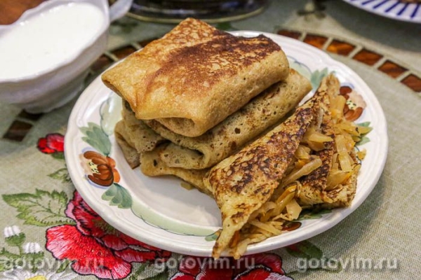 Блины с квашеной капустой Блины с квашеной капустой