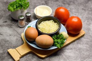 Помидоры под сырной шапочкой Помидоры под сырной шапочкой