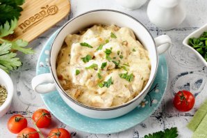 Горбуша в сливочно-сырном соусе Горбуша в сливочно-сырном соусе