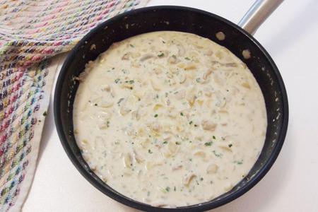 Картофель под жюльеном с курицей и грибами Картофель под жюльеном с курицей и грибами