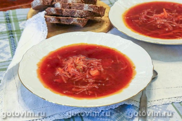 Борщ постный с квашеной капустой