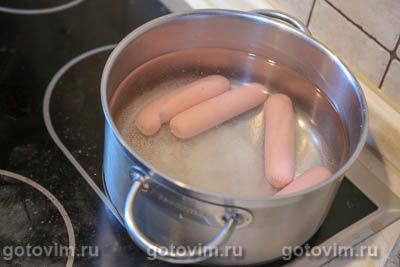 Сосиски, фаршированные омлетом Сосиски, фаршированные омлетом