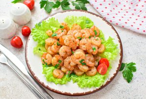 Очищенные креветки "Фламбе" Очищенные креветки "Фламбе"