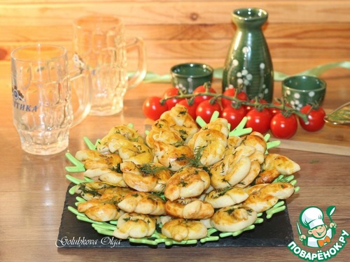 Морские узелки с чесночным маслом Морские узелки с чесночным маслом