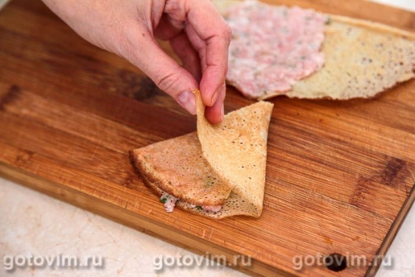 Блины-треугольники с начинкой
