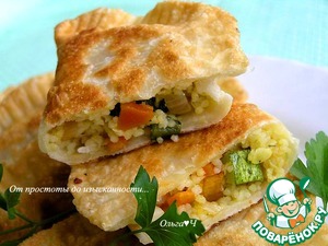 Постные чебуреки с кускусом и цукини Постные чебуреки с кускусом и цукини