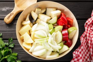 Рыба с овощами в аэрогриле