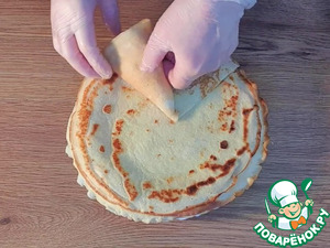 Блины на кипятке с грибной начинкой