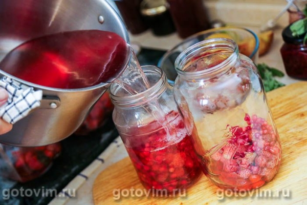 Компот из красной смородины с клубникой на зиму Компот из красной смородины с клубникой на зиму