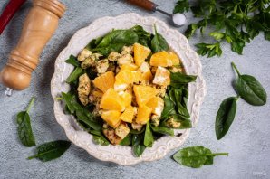 Салат с курицей и апельсинами Салат с курицей и апельсинами