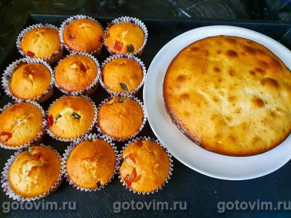 Кексы на йогурте с цукатами