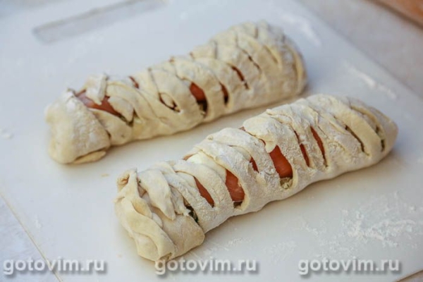 Пирог с капустой и лососем из готового слоеного теста Пирог с капустой и лососем из готового слоеного теста