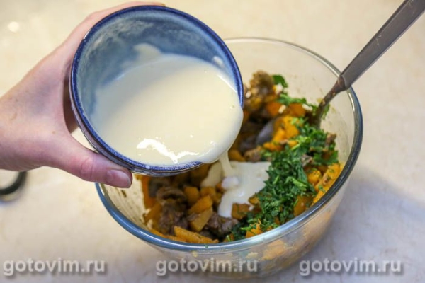 Бочонки с куриной печенью и тыквой