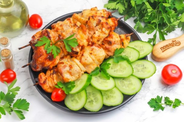 Шашлык из курицы в аэрогриле
