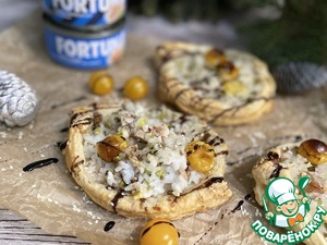 Слойки с тунцом рисом и помидорами черри Слойки с тунцом рисом и помидорами черри