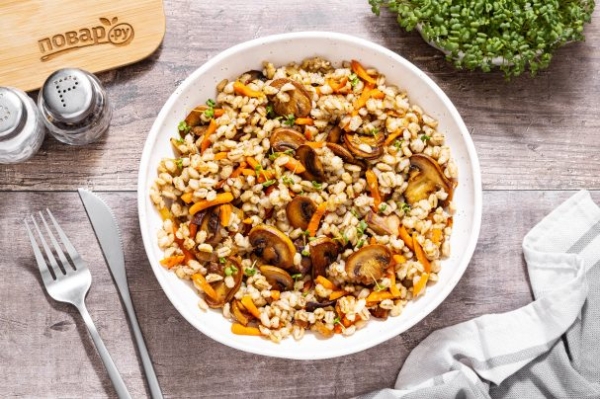 Перловка с грибами Перловка с грибами