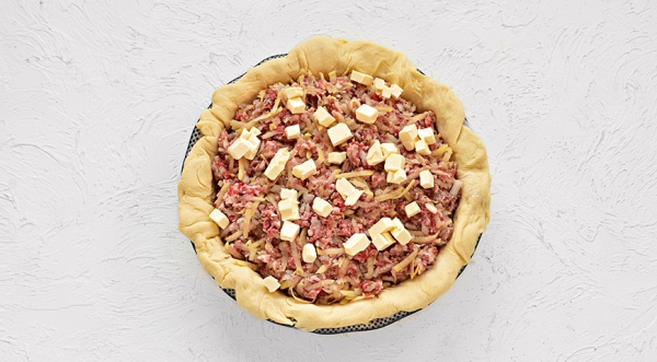 Простой пирог на кефире с мясом, пошаговый рецепт с фото Простой пирог на кефире с мясом, пошаговый рецепт с фото