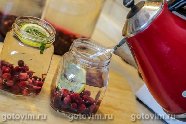 Мохито из крыжовника с лимоном и мятой (компот на зиму) Мохито из крыжовника с лимоном и мятой (компот на зиму)