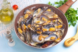 Ракушки мидии в сливочном соусе Ракушки мидии в сливочном соусе