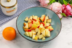 Салат с мандарином, яблоком и апельсином Салат с мандарином, яблоком и апельсином