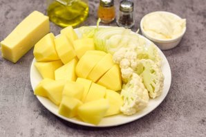 Минтай с картошкой в майонезе Минтай с картошкой в майонезе