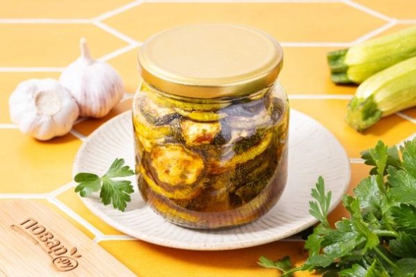 Жареные кабачки с чесноком на зиму