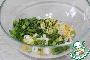 Вафли с яйцом и зеленым луком