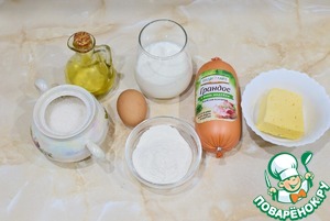 Блины с начинкой из колбасы и сыра Блины с начинкой из колбасы и сыра