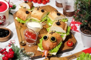 Праздничные бутерброды "Змейка" Праздничные бутерброды "Змейка"