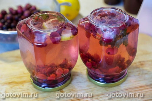 Мохито из крыжовника с лимоном и мятой (компот на зиму) Мохито из крыжовника с лимоном и мятой (компот на зиму)