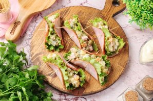 Салат-закуска "Оливье в ветчине" Салат-закуска "Оливье в ветчине"