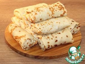 Блинные конвертики с индейкой и картофелем Блинные конвертики с индейкой и картофелем