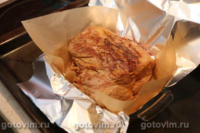 Свиная шея, запеченная в мандариновом маринаде