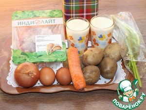 Блинные конвертики с индейкой и картофелем Блинные конвертики с индейкой и картофелем