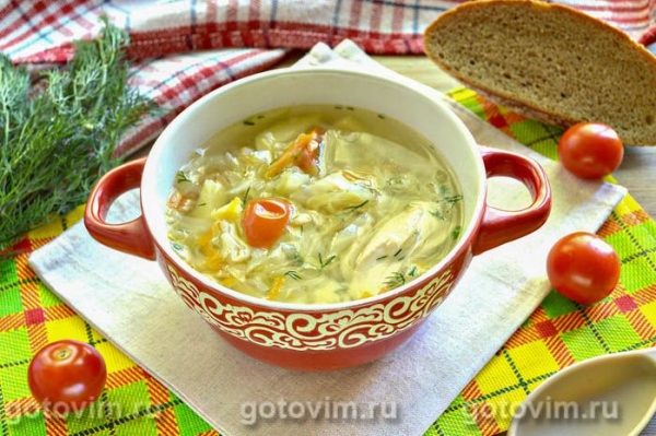 Щи с курицей и молодой капустой Щи с курицей и молодой капустой