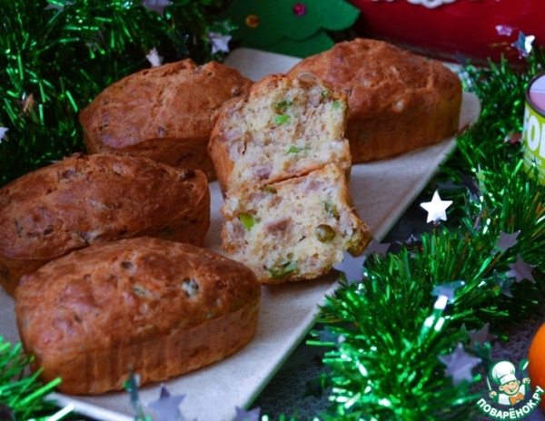 Сырные кексы с тунцом и горошком Сырные кексы с тунцом и горошком