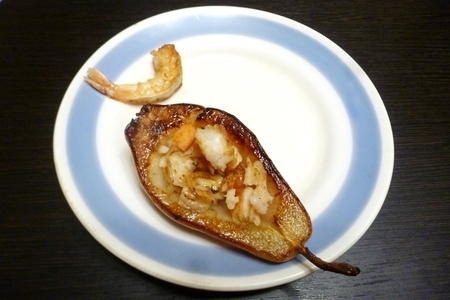 Груша с креветками и сыром бри Груша с креветками и сыром бри