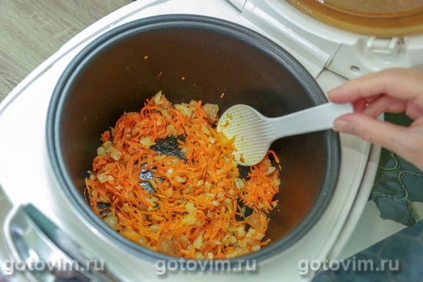 Плов с куриной печенью в мультиварке