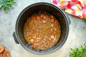 Гречка с сосиской в мультиварке Гречка с сосиской в мультиварке