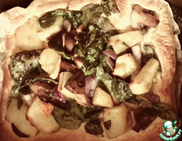 Пицца с грибами на основе корнбреда Пицца с грибами на основе корнбреда