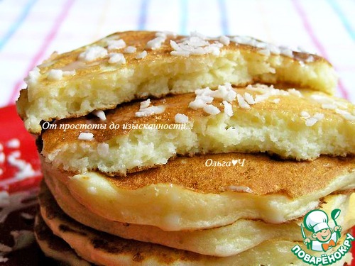 Творожные панкейки с кокосовой стружкой