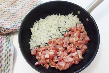 Картофель под жюльеном с курицей и грибами Картофель под жюльеном с курицей и грибами