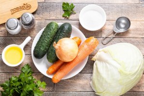 Салат из капусты и огурцов на зиму Салат из капусты и огурцов на зиму