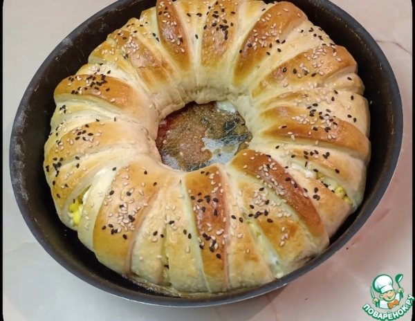 Слоеный пирог с курицей и сыром Слоеный пирог с курицей и сыром