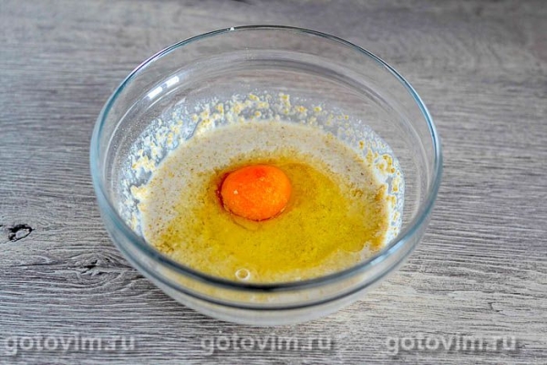 Овсяноблин на молоке с бананом и грецкими орехами