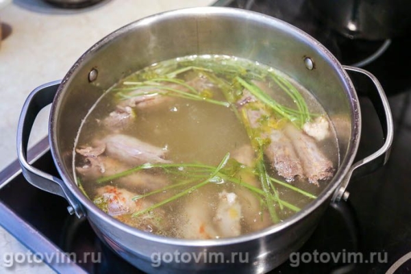 Суп из утиных шеек с солеными огурцами Суп из утиных шеек с солеными огурцами