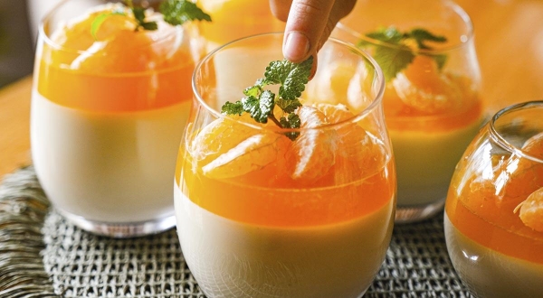 Панакота с мандариновым желе, пошаговый рецепт с фото