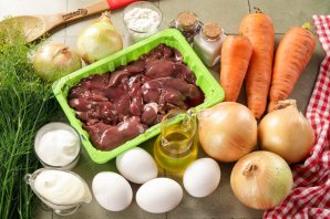 Печеночный торт с морковью