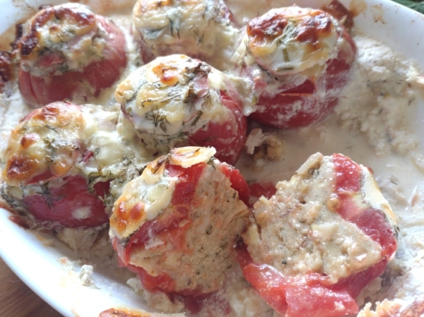 Помидоры фаршированные грибами, фаршем и кускусом Помидоры фаршированные грибами, фаршем и кускусом